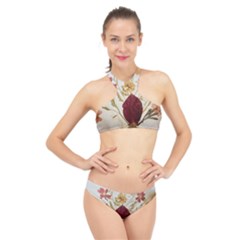 Holy Land Flowers 9 High Neck Bikini Set