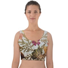 Holy Land Flowers 10 Velvet Crop Top