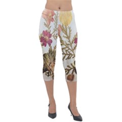 Holy Land Flowers 10 Lightweight Velour Capri Leggings 