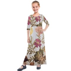 Holy Land Flowers 10 Kids  Quarter Sleeve Maxi Dress