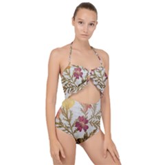 Holy Land Flowers 10 Scallop Top Cut Out Swimsuit