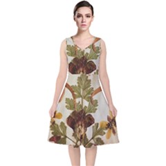 Holy Land Flowers 12 V-neck Midi Sleeveless Dress 