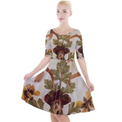 Holy Land Flowers 12 Quarter Sleeve A-line Dress