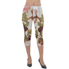 Holy Land Flowers 12 Lightweight Velour Capri Leggings 