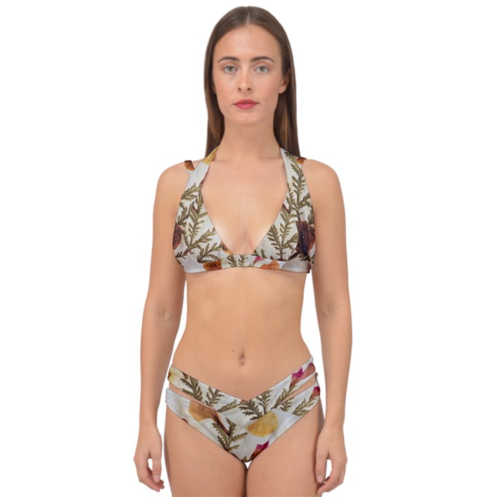 Holy Land Flowers 13 Double Strap Halter Bikini Set