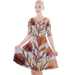 Holy Land Flowers 14 Quarter Sleeve A-line Dress