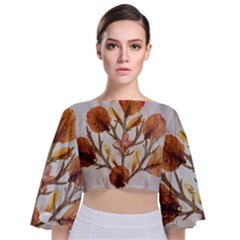 Holy Land Flowers 14 Tie Back Butterfly Sleeve Chiffon Top