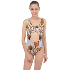 Holy Land Flowers 14 Center Cut Out Swimsuit