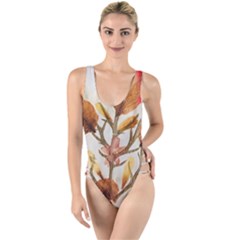 Holy Land Flowers 14 High Leg Strappy Swimsuit