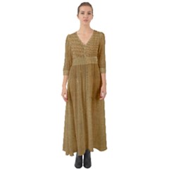 Burlap Coffee Sack Grunge Knit Look Button Up Boho Maxi Dress by dressshop