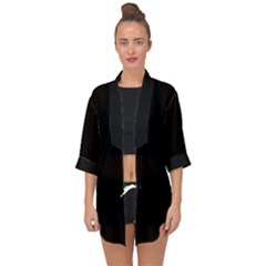 Define Black Open Front Chiffon Kimono