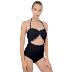 Define Black Scallop Top Cut Out Swimsuit