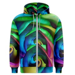 Rainbow Rose 17 Men s Zipper Hoodie by bloomingvinedesign