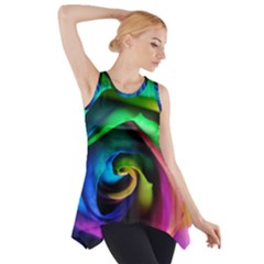 Rainbow Rose 17 Side Drop Tank Tunic by bloomingvinedesign