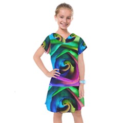 Rainbow Rose 17 Kids  Drop Waist Dress by bloomingvinedesign