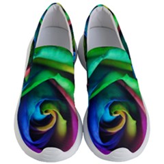 Rainbow Rose 17 Women s Lightweight Slip Ons by bloomingvinedesign