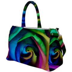 Rainbow Rose 17 Duffel Travel Bag by bloomingvinedesign