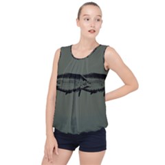 Carp Fish Bubble Hem Chiffon Tank Top