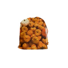 Pumpkins Tiny Gourds Pile Drawstring Pouch (small) by bloomingvinedesign