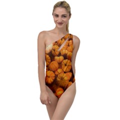 Pumpkins Tiny Gourds Pile To One Side Swimsuit by bloomingvinedesign