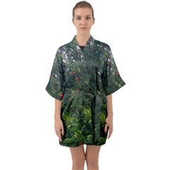 Apple Tree Close Up Quarter Sleeve Kimono Robe by bloomingvinedesign