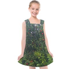 Apple Tree Close Up Kids  Cross Back Dress by bloomingvinedesign