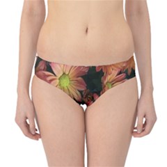 Cream And Pink Fall Flowers Hipster Bikini Bottoms by bloomingvinedesign