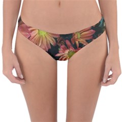 Cream And Pink Fall Flowers Reversible Hipster Bikini Bottoms by bloomingvinedesign