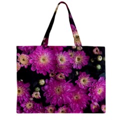 Pink Mums Garden Zipper Mini Tote Bag by bloomingvinedesign