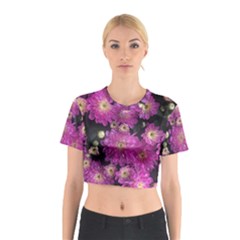 Pink Mums Garden Cotton Crop Top