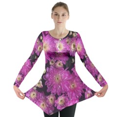 Pink Mums Garden Long Sleeve Tunic  by bloomingvinedesign