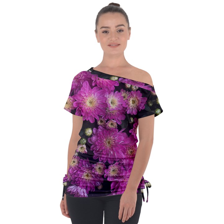 Pink Mums Garden Tie-Up Tee