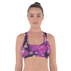 Pink Mums Garden Cross Back Sports Bra by bloomingvinedesign