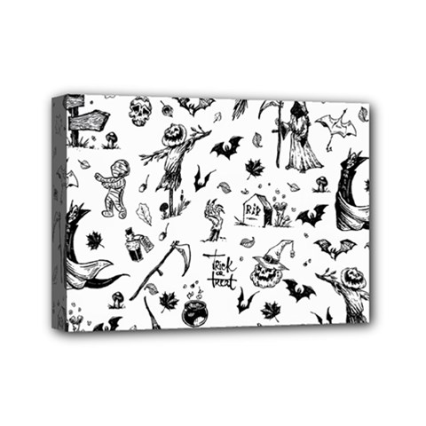 Halloween Pattern Mini Canvas 7  X 5  (stretched) by Valentinaart