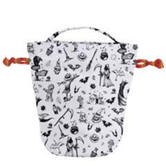 Halloween Pattern Drawstring Bucket Bag by Valentinaart