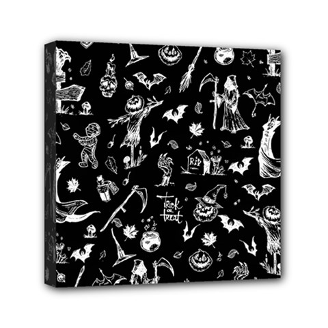 Halloween Pattern Mini Canvas 6  X 6  (stretched) by Valentinaart