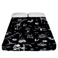 Halloween Pattern Fitted Sheet (king Size) by Valentinaart