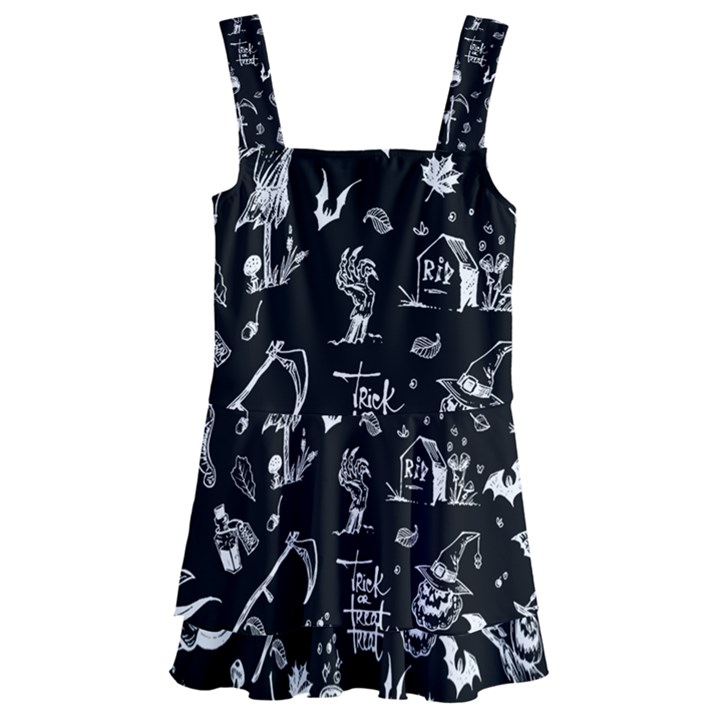 Halloween pattern Kids  Layered Skirt Swimsuit