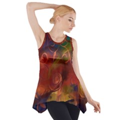 Abstract Fall Swirls Side Drop Tank Tunic by bloomingvinedesign