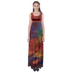 Abstract Fall Swirls Empire Waist Maxi Dress by bloomingvinedesign