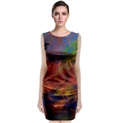 Abstract Fall Swirls Classic Sleeveless Midi Dress by bloomingvinedesign