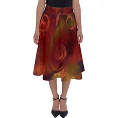 Abstract Fall Swirls Perfect Length Midi Skirt by bloomingvinedesign