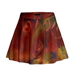 Abstract Fall Swirls Mini Flare Skirt by bloomingvinedesign