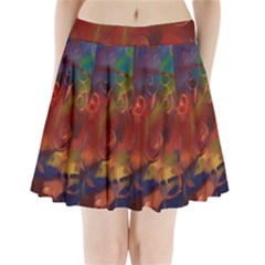 Abstract Fall Swirls Pleated Mini Skirt by bloomingvinedesign