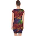 Abstract Fall Swirls Capsleeve Drawstring Dress  View2