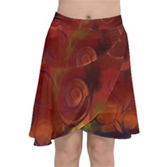 Abstract Fall Swirls Chiffon Wrap Front Skirt by bloomingvinedesign