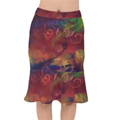 Abstract Fall Swirls Mermaid Skirt by bloomingvinedesign