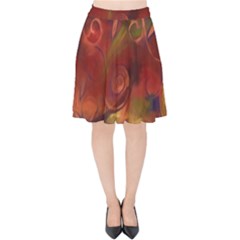 Abstract Fall Swirls Velvet High Waist Skirt by bloomingvinedesign