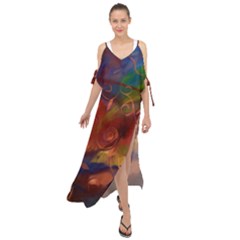 Abstract Fall Swirls Maxi Chiffon Cover Up Dress by bloomingvinedesign