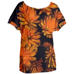 Yellow Flower Abstract Women s Oversized Tee by bloomingvinedesign